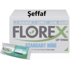 FLOREX STANDART MİNİ ÇÖP POŞETİ 44x45cm ŞEFFAF 