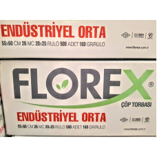 FLOREX ENDÜSTRİYEL ORTA ÇÖP POŞETİ 55X60CM SİYAH