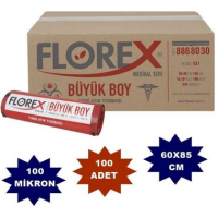 FLOREX TIBBİ ATIK ÇÖP POŞETİ 60X85 CM KIRMIZI