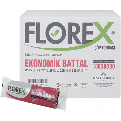 FLOREX EKONOMİK BATTAL ÇÖP POŞETİ 72X95 CM SİYAH